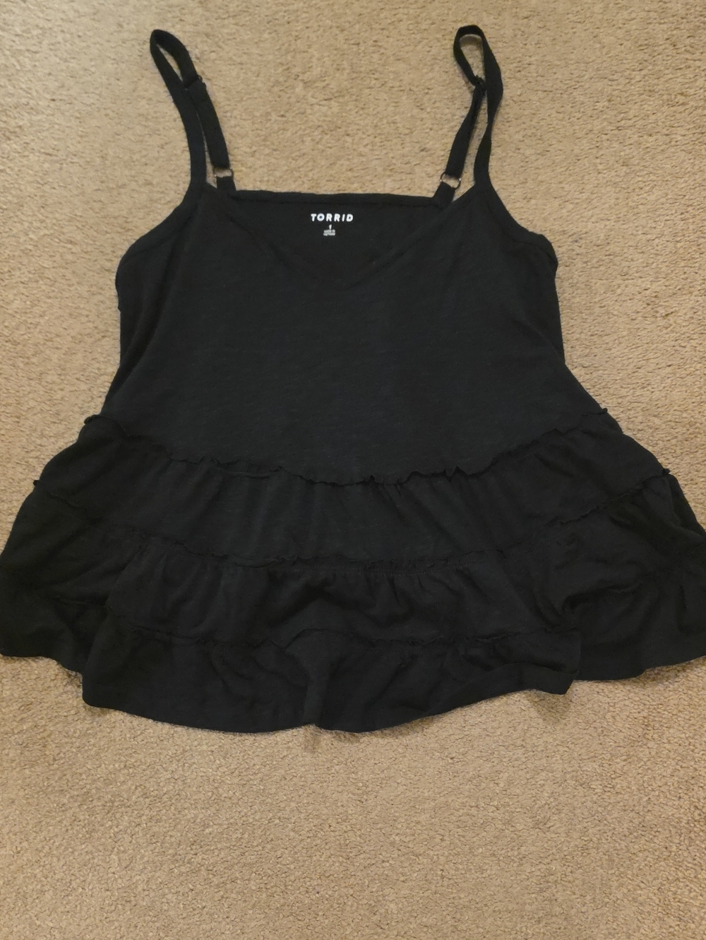 Torrid Tiered Black Babydoll Tank Top